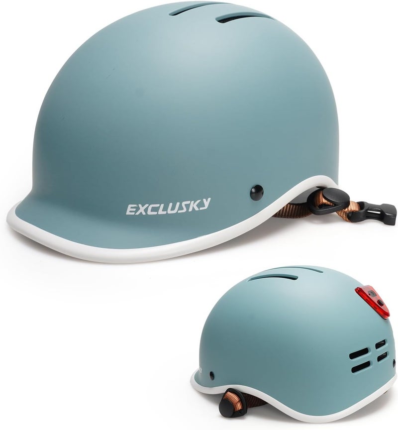 EXCLUSKY Bike Helmet for Adults,Adjustable Cycling Helmet for Men & Women Safety Certified Bicycle Helmet for Commuting, Road Biking, Skating with USB Rechargeable Rear Light - Image 1
